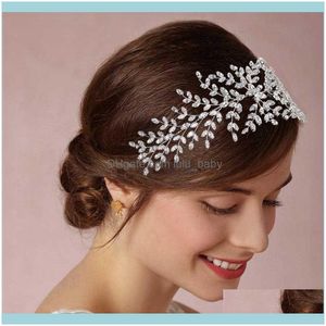 Jewelryhadiyana Moda Gelin Zirkon Kadın Saçları ile Düğün Tiaras Mücevher Başlığı Yumuşak Lüks Barrettes BC4702 Drop Deli