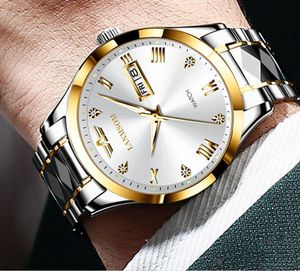 Casual Simple Quartz Mens Watches Complete Calendar High Definition Luminous Diamond Dial Stainless Steel Wearproof Watch Available a Variety of Colors