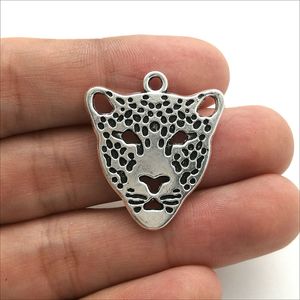 Lot 50pcs leopard head antique silver charms pendants for jewelry Making Necklace Bracelet Earrings Retro Style 30*27mm DH0863