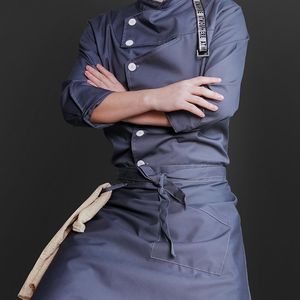 Aprons Chef Work Uniform Suit Long-sleeved Catering El Western Restaurant Tooling Men And Women Clothes Trend Good Goods