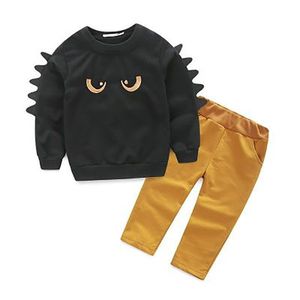 Boy's Clothes Set Autumn Casual Children's Cartoon Long-Sleeved Sweater Sports Pants 2pcs Toddler 210528