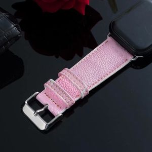 Lyxfärg Caviar Pattern Watchbands Watch Strap 42mm 38mm 40mm 44mm För Iwatch 2 3 4 5 Band Läder Bracelet Fashion Stripes Link