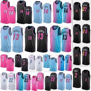 Bam 13 Adebayo Tyler Jimmy Basquete Jersey Dwayne 3 22 Butler Wade 14 Herro Camisas masculinas da nova temporada Bordados Logos