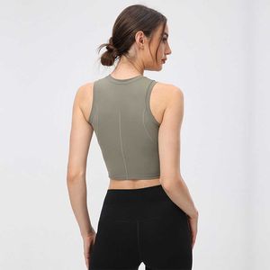 Lu Lu Tank Womens Topps Yoga Vest Padded Sports Bh Tights Running Fitness Gym kläder Crop Top Workout Athletic Shirt