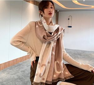Net red letter double-sided imitation cashmere scarf female autumn and winter office warm air conditioning thickened shawl