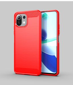 Tekstura włókna węglowego Slim Armor Szczotkowane Przypadki TPU Pokrywa dla Xiaomi 11 Ultra 11 Lite 10s Redmi K40 Pro Uwaga 10 Pro Max 280 sztuk / partia