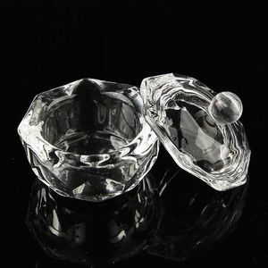 Nail Art Kits st Crystal Glass Dappen Dish Lid Bowl Cup Hållare Manikyrutrustning Verktyg för akryl