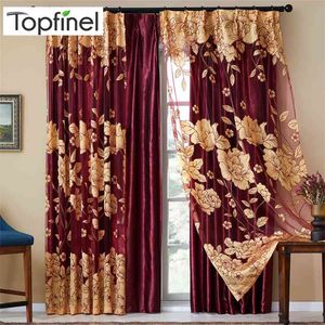 Modern Home Luxury Embroidered Sheer Curtain for Living Room Bedroom Kitchen Door Blackout Curtain Drapes Window Treatments 210913