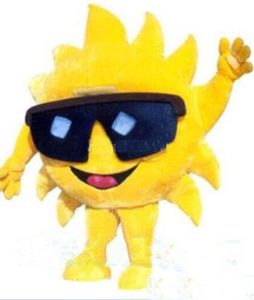 Desempenho Mr Sun Mascot Traje Halloween Natal Festa Festa de Desenhos Animados Personagem de Desenhos Animados Roupa Terno Adulto Mulheres Vestido Carnaval Unisex Adultos