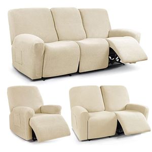 Cobre Capas 1/2/3 Seater Spandex Capa de Recliner Stretch Sofá Reclinável Elástico Relax Colar Slipcover Slipcover