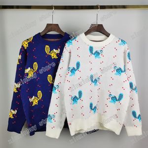 21SS Designers Sweaters Luxury Mens Womens Jacquard Little Squirrel Man Paris Fashion Tee Toppkvalitet Tees Street Långärmad Luxurys Gul