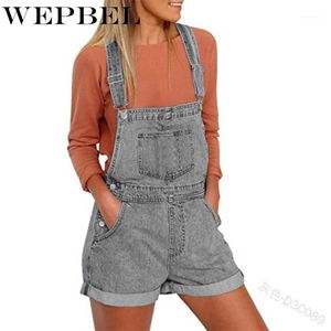 Women's Jeans WEPBEL Summer Shorts Demin Loose Denim Bib Pants Overalls Women Jumpsuits Rompers
