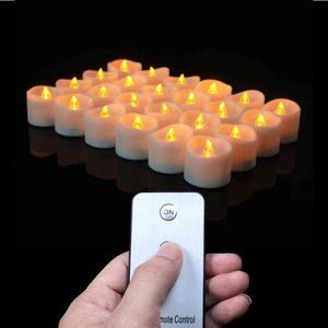 Pack of 3 Warm White Light Remote candele,Yellow Flickering velas perfumadas,Flameless Flickering candles home decoration