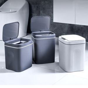 14L Intelligent Trash Can Automatic Sensor Dustbin Smart Electric Waste Bin Home Rubbish For Kitchen Bathroom Garbage 210827