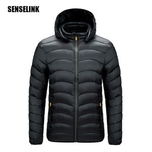 Män märke vattentät vinter varm jacka män höst outwear tjock casual mode hooded parkas coat slim parkas jacka män 211104