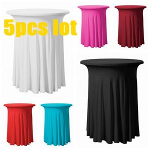 Table Cloth Wholesale Price Ruffled Lycra Spandex Cocktail Cover Wedding Event Party Decoration