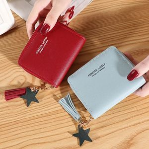 2021 Women's Wallet Fashion Cute Short Wallets For Woman Card Holder Female PU Leather Zipper Coin Purse Mini Clutch For Girl