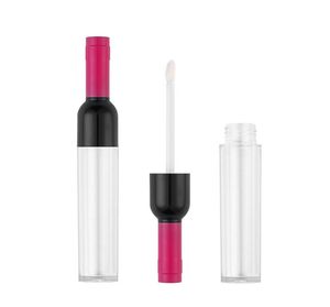 4 5ML Red Wine Bottle Clear Mini Lip Gloss Tube Empty Lip Balm Cute Bottles Cosmetic Travel Glosss Container with Lid for Lipstick