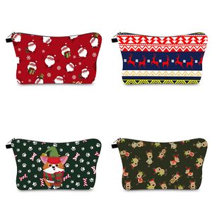 Christmas series elements new printed cosmetic bags clutch bag female multi-purpose Polyester Cotton zipper travel storage Cases large capacity gift