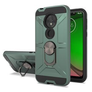 Hard Back Phone Cases voor Motorola Moto G8 E4 E6 G5 G7 Power E5 Plus Play Go One Vision Zoom Stand Ring Houder Magnetische PC TPU Cover