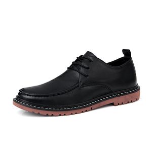 Genuine Casual Shoes Leather Bullock Men Shoes British Style Retro Men Oxford Shoes Flats Formal Dress Business Casual Male Boots HC-411