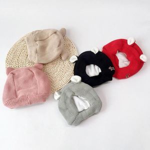 Berets Kids Korean Style Sticking Hat Autumn Winter Toddler Cap Ears for Outdoor