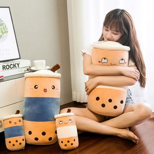 Wholesale funny toys for girls resale online - 50cm Cute Bubble Tea Cup Shaped Pillow Stuffed Plush Soft Real life Food Milk Tea Sofa Cushion Funny Toys for Kids Girls Decor