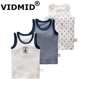 Boys Ärmlös T-shirt Sommar Barn Ytterkläder Boy Västar Kläder Kids Tankar Pojkar Bomull Färgglada Vest T-shirts 400304 210622