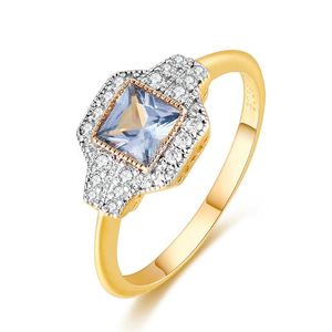 Anéis de cluster 2021 listagem de jóias de moda anel de jóias amarelo e kyanite dois-color feminino noivado aniversário de festa de casamento