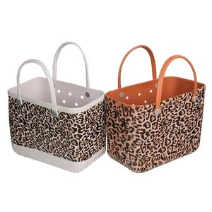 Outdoor Bags Drop Beach Leopard Printed EVA Basket X Large 19*13*10 Inch Capacity Summer Bag Totes For Women