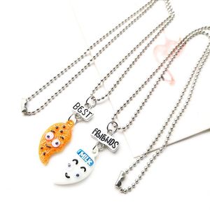 Pendant Necklaces 2021 2 Pieces / Set Of Mini Biscuits And Coffee Necklace Friend Cookies Milk BFF Gift Food Friendship Jewelry