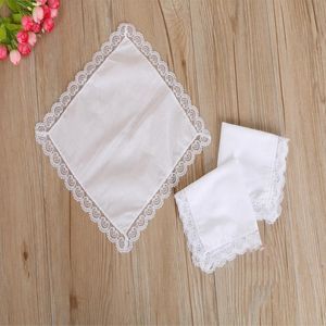 Towel 12pcs pack Personalized White Lace Handkerchief Woman Wedding Gifts Decoration Cloth Napkins
