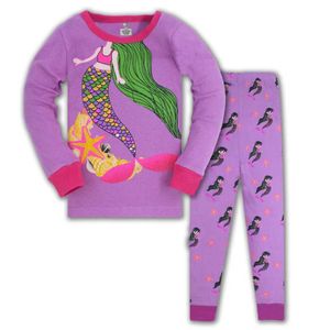 Hoppmätare Ankomst Hem Använd djur Skriv ut Bomull Barnens Pajamas Mode Kids Kläder för tjejer Sleepwear 210529