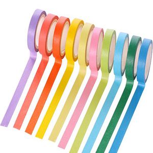 10 Pcs Set Basic Solid Color Washi Tape Rainbow Masking Decorative Adhesive Tapes Sticker Scrapbook Diary Stationery 2016