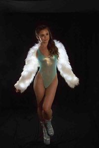 発光服LEDの毛皮コート女性のステージパフォーマンスミンクグラス211207