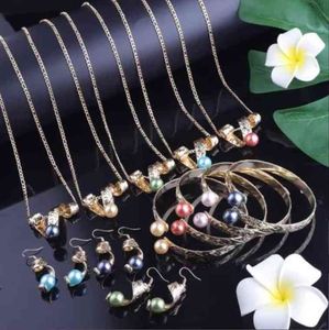 Set di gioielli in oro polinesiano hawaiano per le donne 2020 set di collane con ciondolo frangipani tartaruga marina set di orecchini alla moda con grande anello