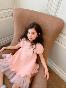 Sommar mode småbarn nya 2021 baby flicka spets prinsessa barn flickor födelsedagsfest klänning