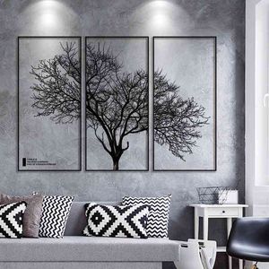Creative Big Tree Branches Black Frame Wall Sticker for Living Room Bedroom Room Wall Decoration Geometry Elk Art Wall Sticker 210615