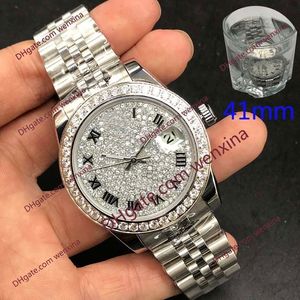 10 colori di alta qualità 41mm orologi da uomo Diamond Watch argento sterling colore montre de luxe 2813 orologi da polso impermeabili in acciaio automatico