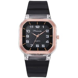 Moda Zegarek Kobiety Gril Student Cream Color Ultra-Thin Cute Prezent Pasek silikonowy Wypoczynek Zegarki Liczebnik Wristwatch Damski Zegar Jelly