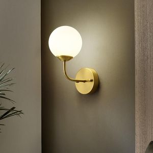 Wall Lamp Modern LED For Bedroom Living Room Home Lighting Nordic Round Glass Lampshade Lights Aisle Corridor Bedside