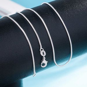 Necklaces Chains 1mm round snake chain plated women's jewelry Silver Chain