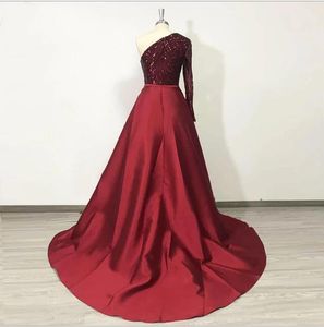 Abiti Eleganti Königsblaue Pailletten-Spitze-Abschlussballkleider Langarm-Abendkleider Tatsächliches Bild Meerjungfrau Abnehmbarer Zug Plus Size Party203M