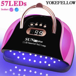 Yeni 57LEDS UV LED Akrilik Jel Kurutucu Lambası Akıllı Sensör ile Düşük Isı Modu Pembe Nail Art Salon Manikür Makinesi