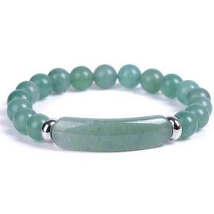 Ny stil 8mm Chakra Energy Armband Amethyst ädelsten Healing Stenpärlor Grön Jade Stretch Agate Bangle Armband