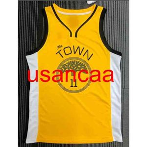 Camisa de basquete masculina 11# Thompson 18 temporada edição bônus amarelo S-XXL