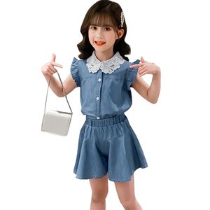 Vestiti per bambini Denim Vest + Breve Bambini per Girls Est Big Summer Costume 6 8 10 12 1 210527