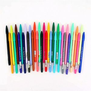 Gelpennor Hook Line Multi-färgborste Valfritt plast Rund Rod Baserad pennstudent Creative Signature Art Office Supplies