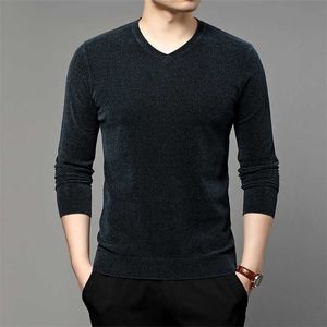 Wysokiej jakości sprężyna i jesień sweter mężczyźni V-Neck Długi rękaw Swetry ZDE1572 211008