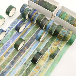 12Pcs/Set Painting Washi Tape Set Vintage Masking Tape Decorative Adhesive Tape Sticker Scrapbooking Diary Stationery